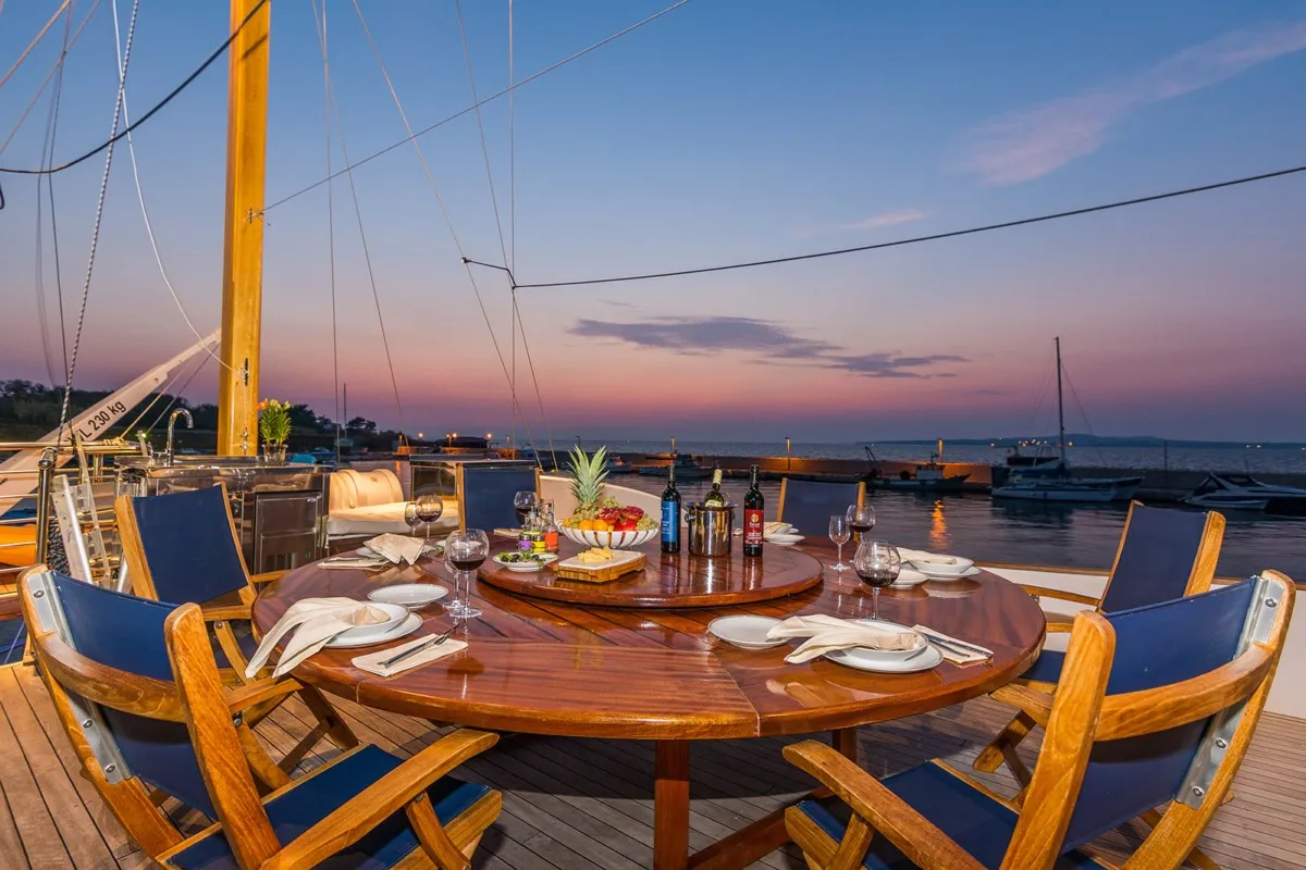 Deck of ADRIATIC BREEZE, a Custom Made Adriatic Breeze motor yacht at Split, Croatia