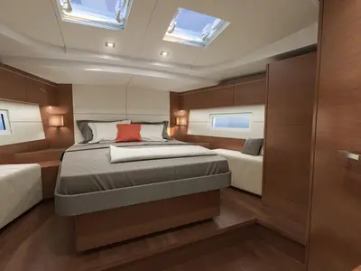 Cabin on Ef Zin, a Beneteau Oceanis 51.1 sailboat at Skopelos, Greece
