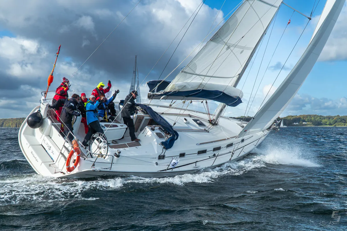 Exterior view of Fix, a Beneteau Cyclades 43.4 sailboat at Heiligenhafen, Germany