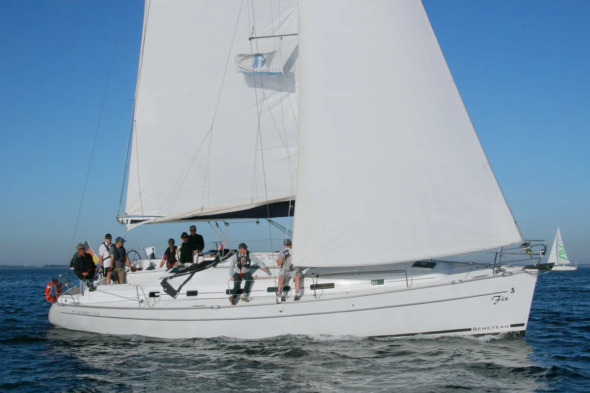 Exterior view of Fix, a Beneteau Cyclades 43.4 sailboat at Heiligenhafen, Germany