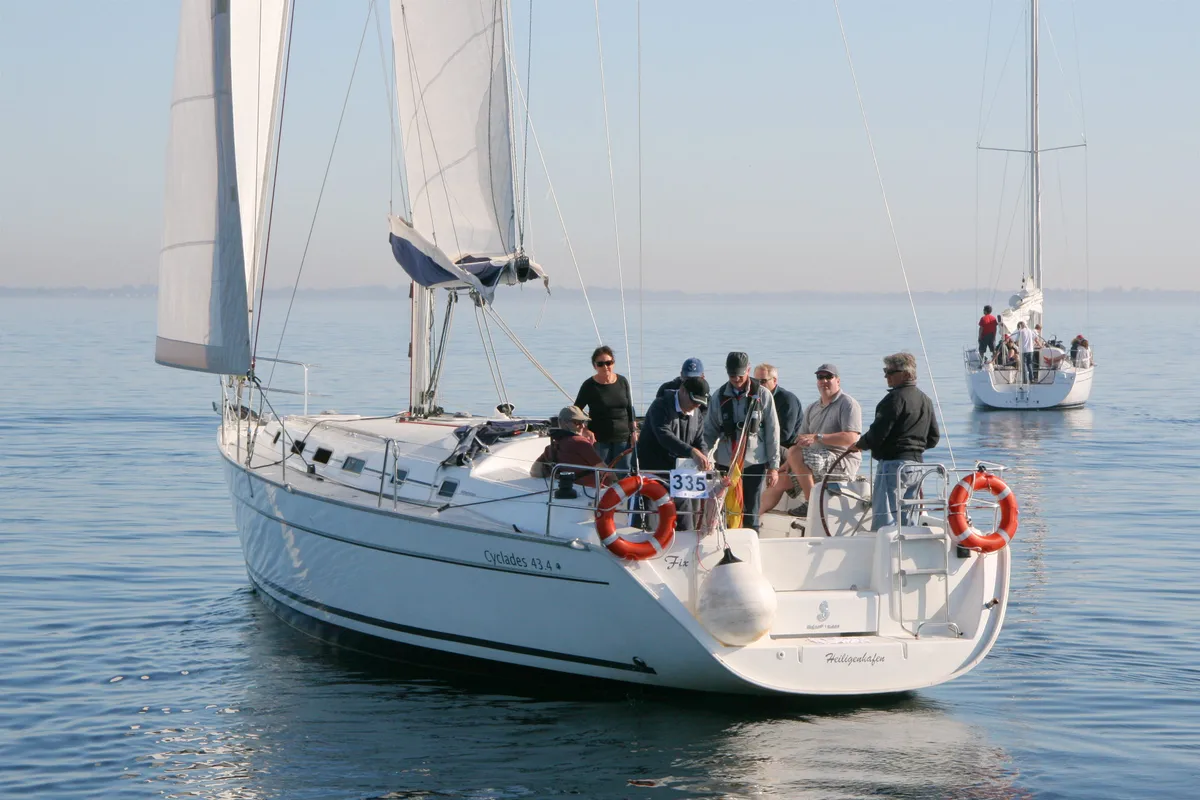 Exterior view of Fix, a Beneteau Cyclades 43.4 sailboat at Heiligenhafen, Germany