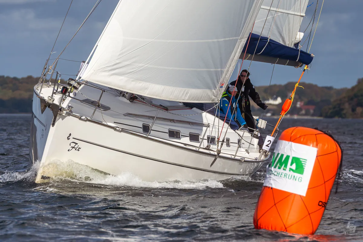 Exterior view of Fix, a Beneteau Cyclades 43.4 sailboat at Heiligenhafen, Germany