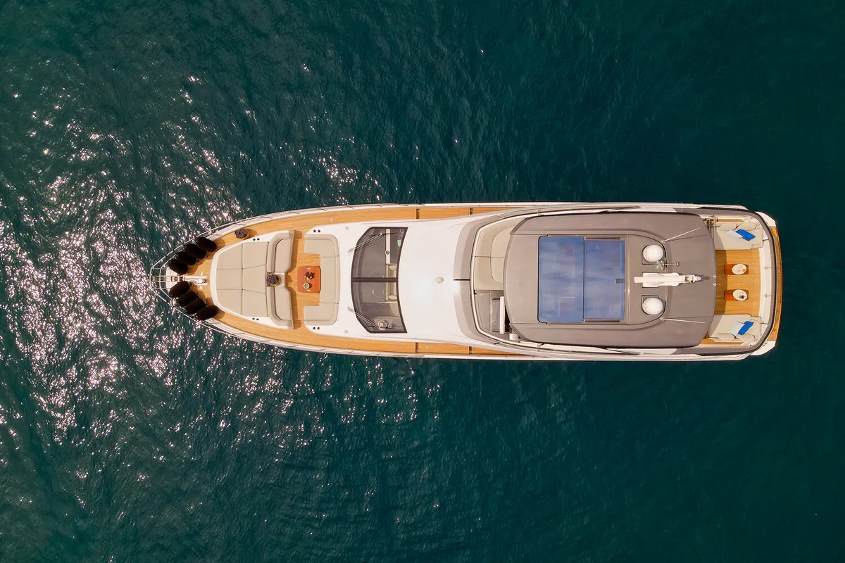 Exterior view of Viva, a Azimut 78 Fly motor yacht at Podstrana - Miljevac, Croatia