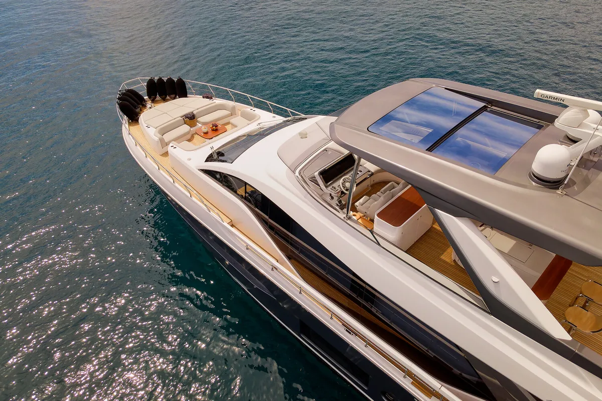 Exterior view of Viva, a Azimut 78 Fly motor yacht at Podstrana - Miljevac, Croatia