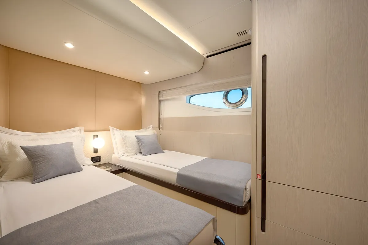 Cabin on Viva, a Azimut 78 Fly motor yacht at Podstrana - Miljevac, Croatia