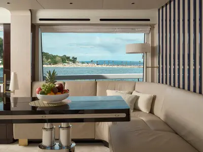 Salon of Viva, a Azimut 78 Fly motor yacht at Podstrana - Miljevac, Croatia