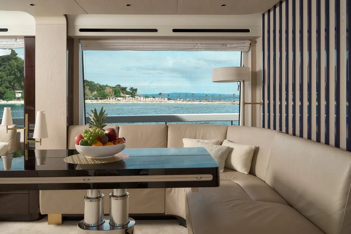 Salon of Viva, a Azimut 78 Fly motor yacht at Podstrana - Miljevac, Croatia