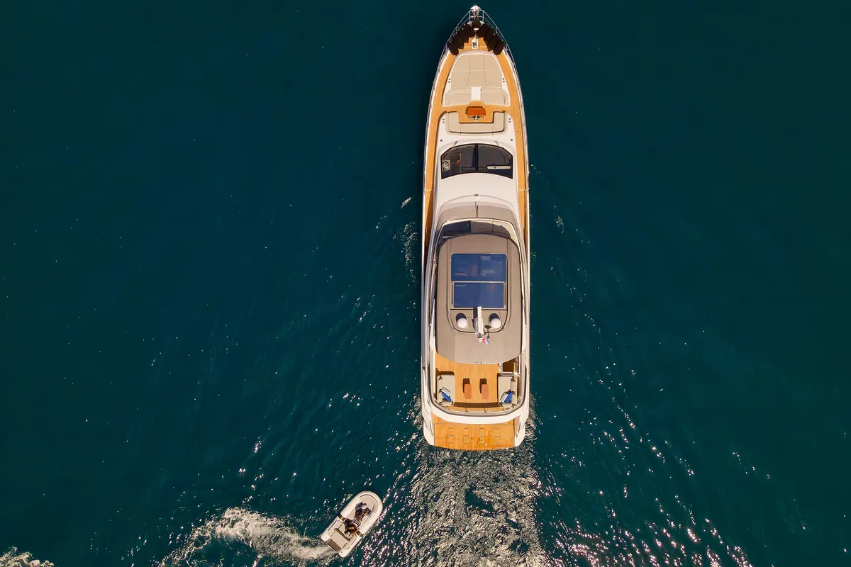 Exterior view of Viva, a Azimut 78 Fly motor yacht at Podstrana - Miljevac, Croatia