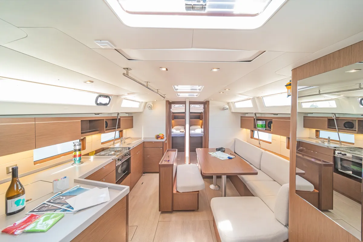 Galley of Paradisea, a Beneteau Oceanis 46.1 sailboat at Kontokali, Greece