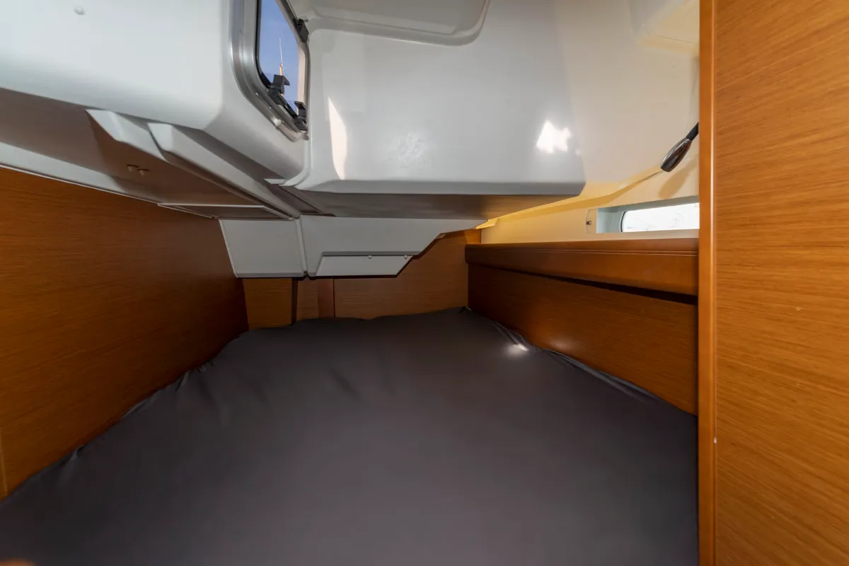 Cabin on BarElli, a Jeanneau Sun Odyssey 389 sailboat at Palma de Mallorca, Spain