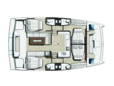 Floor plan of Era già tutto previsto, a Bali Catspace catamaran at Palermo, Italy
