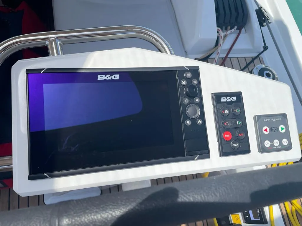 Cockpit of Boreas, a Beneteau Oceanis 46.1 sailboat at Zakynthos Municipal Unit, Greece