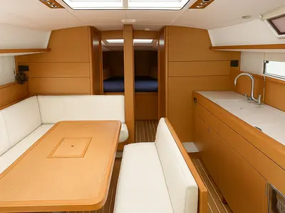 Salon of Santa Ponsa, a Jeanneau Sun Odyssey 469 sailboat at Palma de Mallorca, Spain