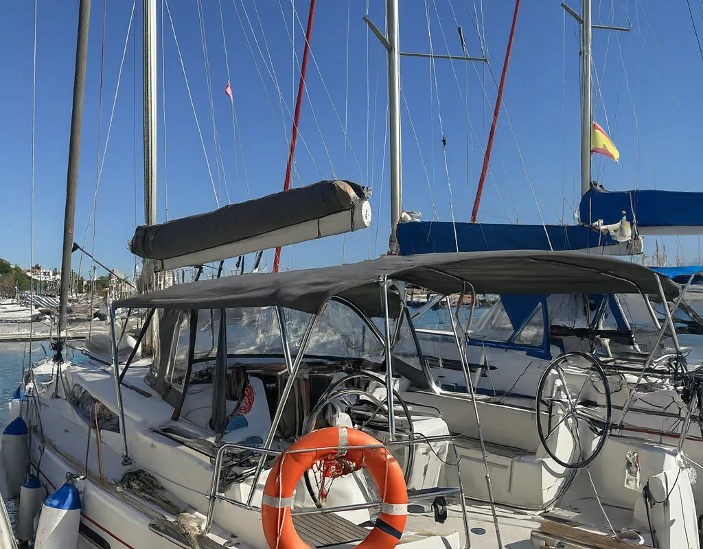 Exterior view of Santa Ponsa, a Jeanneau Sun Odyssey 469 sailboat at Palma de Mallorca, Spain