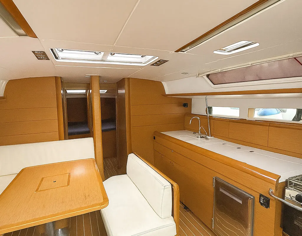 Salon of Santa Ponsa, a Jeanneau Sun Odyssey 469 sailboat at Palma de Mallorca, Spain