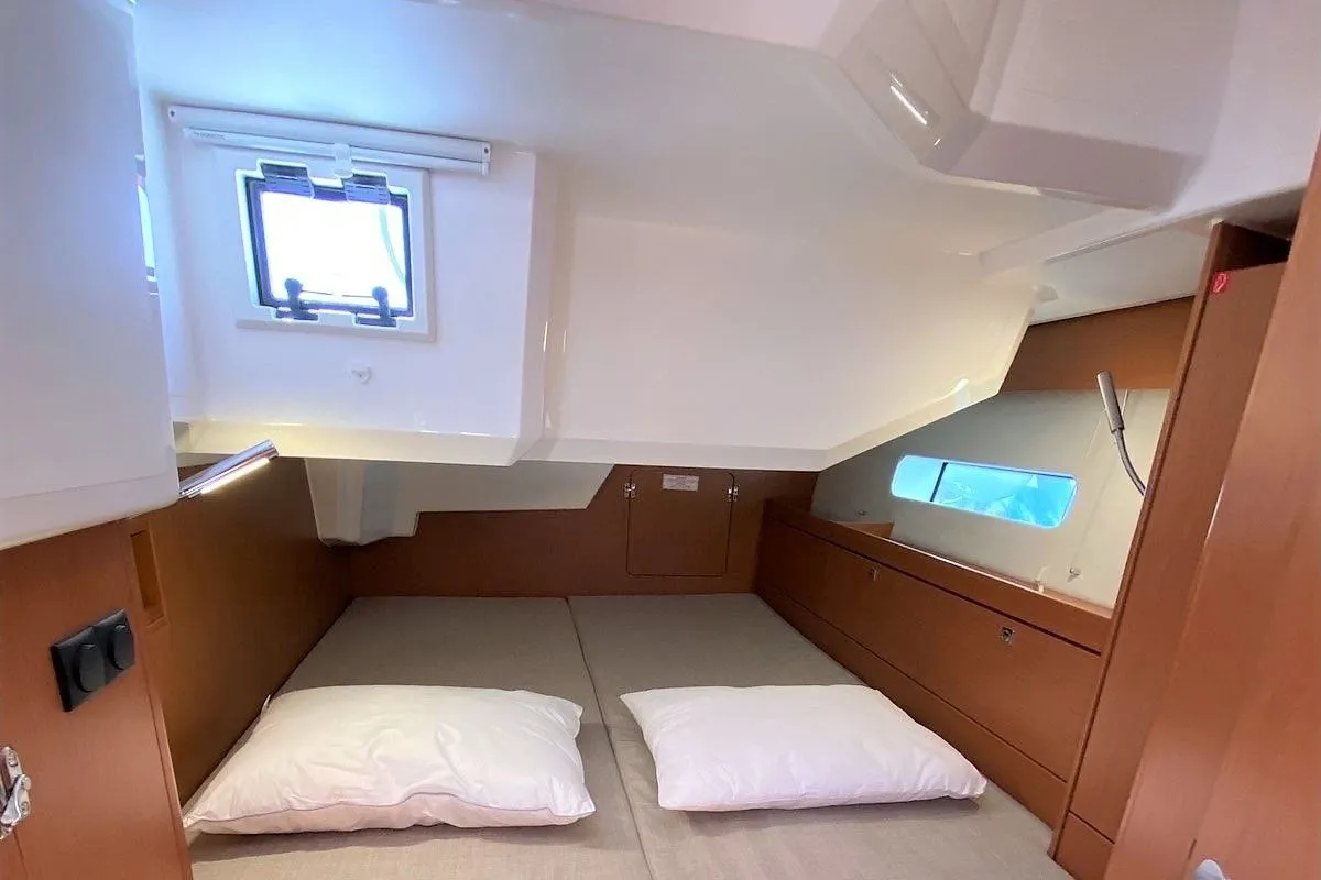 Cabin on JASON, a Bavaria C46 sailboat at Athens, Greece