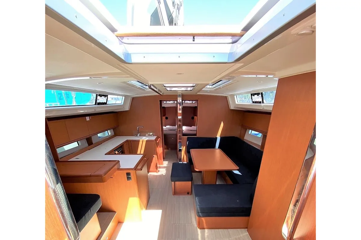 Salon of JASON, a Bavaria C46 sailboat at Athens, Greece