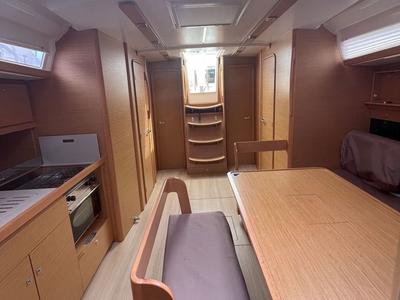 Salon of Pyxis, a Dufour 430 GL sailboat at Marseille, France