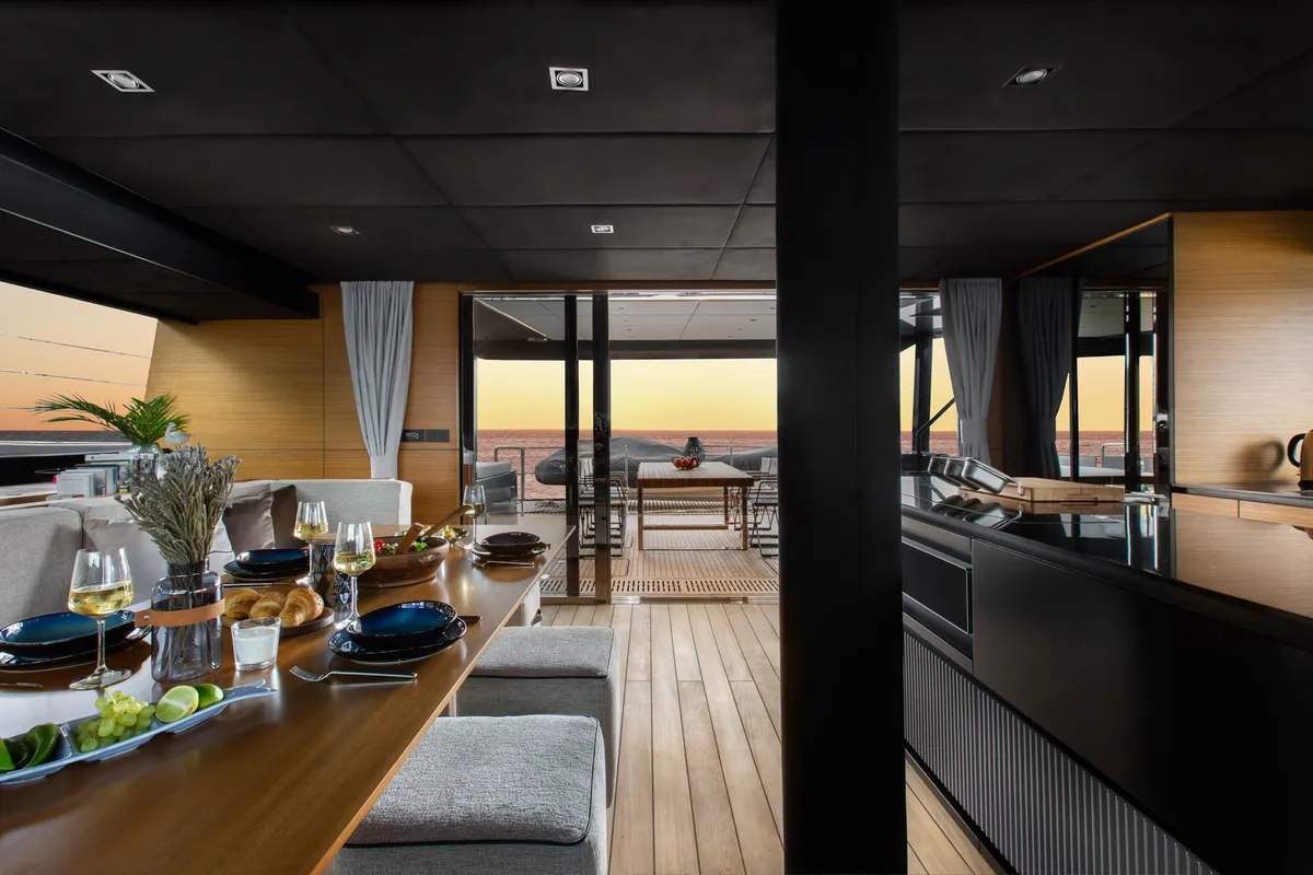 Calma, a Sunreef 60 catamaran at Ibiza, Spain