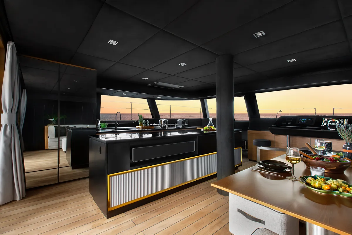 Calma, a Sunreef 60 catamaran at Ibiza, Spain