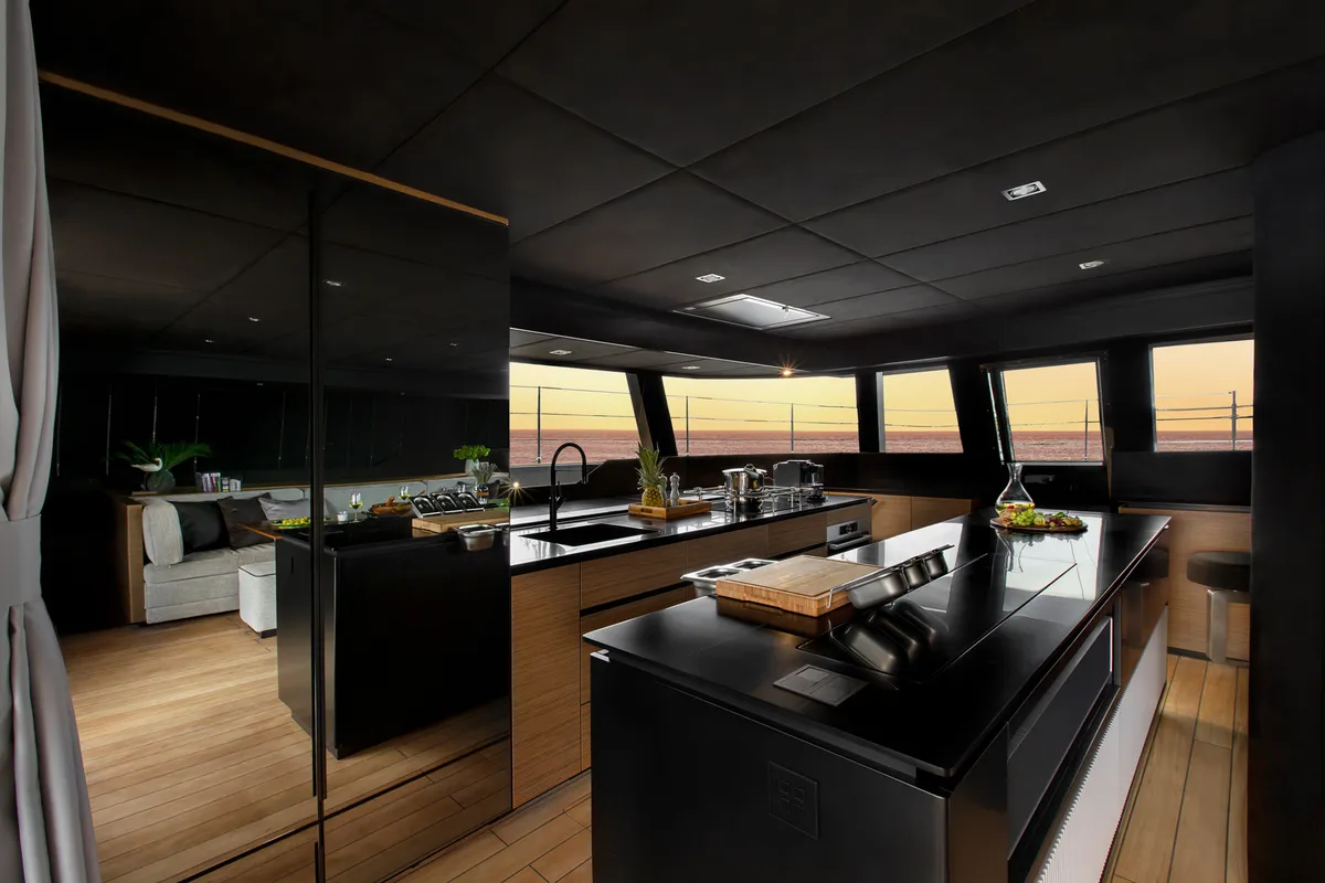 Calma, a Sunreef 60 catamaran at Ibiza, Spain