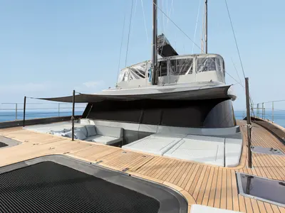 Calma, a Sunreef 60 catamaran at Ibiza, Spain