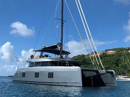 Calma, a Sunreef 60 catamaran at Ibiza, Spain