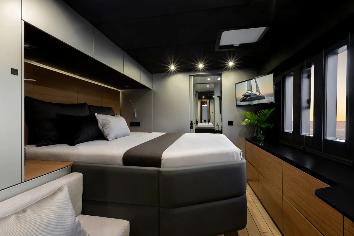 Calma, a Sunreef 60 catamaran at Ibiza, Spain
