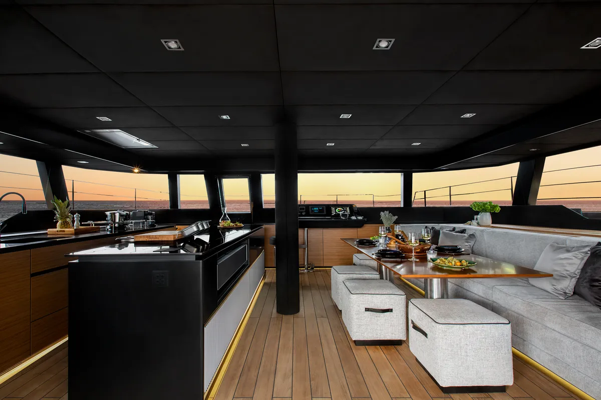 Calma, a Sunreef 60 catamaran at Ibiza, Spain