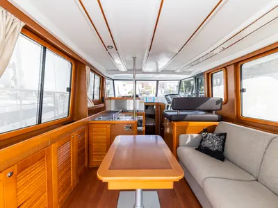 Salon of Blue Sky, a Beneteau Swift Trawler 34 Fly motorboat at Zadar, Croatia