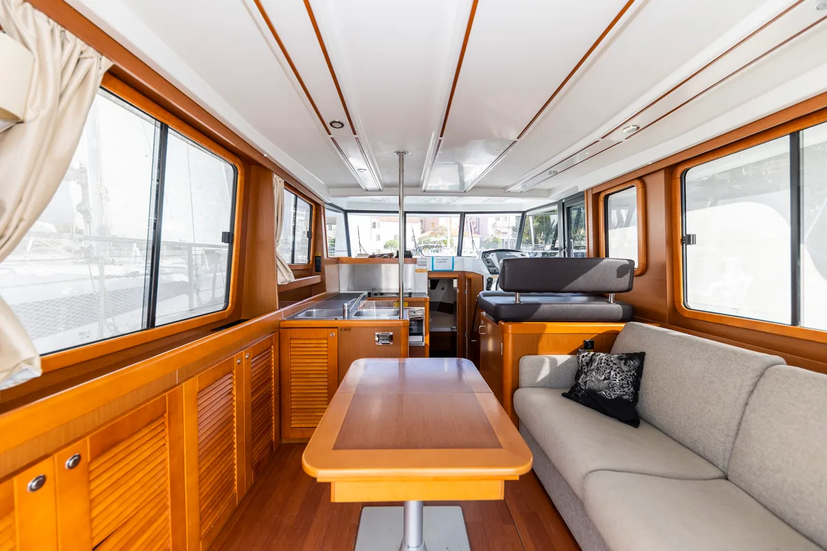Salon of Blue Sky, a Beneteau Swift Trawler 34 Fly motorboat at Zadar, Croatia