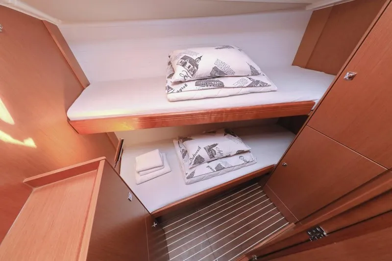 Cabin on Bonnytta, a Bavaria Cruiser 51 sailboat at Biograd na Moru, Croatia