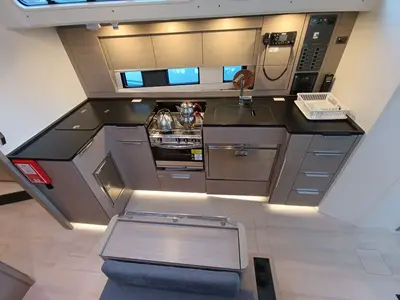 Galley of Binlik, a Hanse 460 sailboat at Fethiye, Turkey