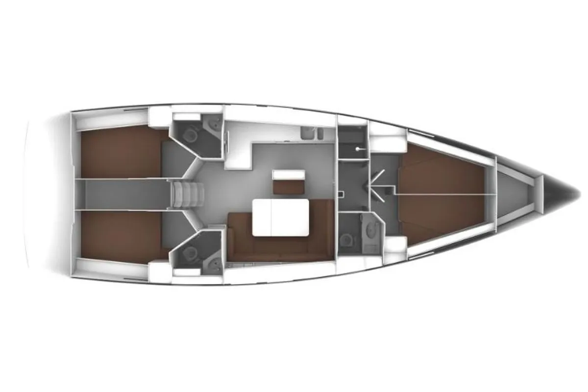 Floor plan of VANDA, a Bavaria Cruiser 46 sailboat at Municipal Unit of Lefkada, Greece