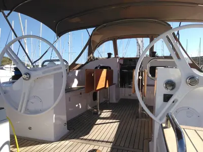 Cockpit of Sea Cloud 3, a Elan Impression 45.1 sailboat at Pula, Croatia
