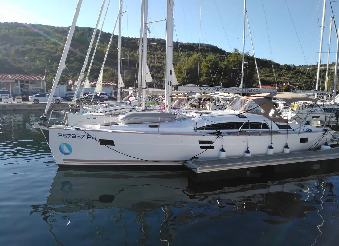 Exterior view of Sea Cloud 3, a Elan Impression 45.1 sailboat at Pula, Croatia