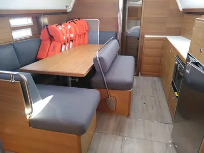 Salon of Sea Cloud 3, a Elan Impression 45.1 sailboat at Pula, Croatia