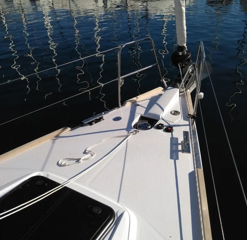 Deck of Sea Cloud 3, a Elan Impression 45.1 sailboat at Pula, Croatia