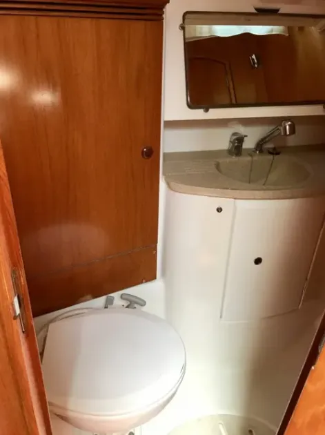 Head on Spanaki II, a Jeanneau Sun Odyssey 45 sailboat at Athens, Greece