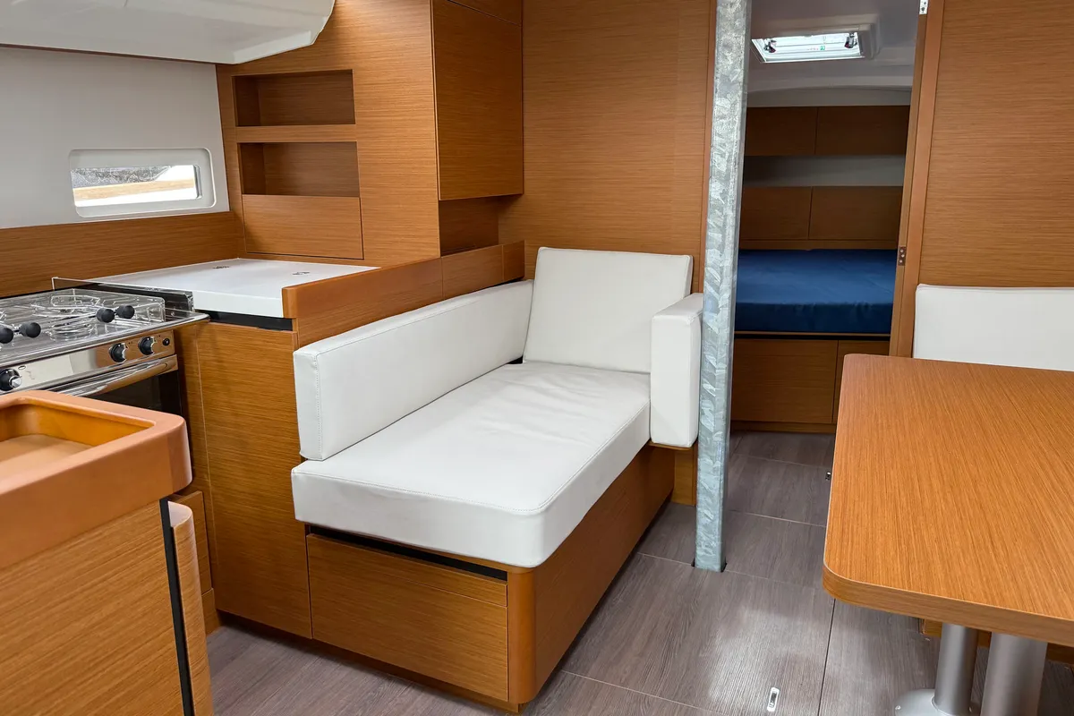 Salon of Maral, a Jeanneau Sun Odyssey 410 sailboat at Punat, Croatia