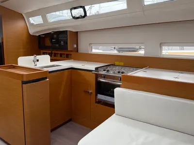 Galley of Maral, a Jeanneau Sun Odyssey 410 sailboat at Punat, Croatia