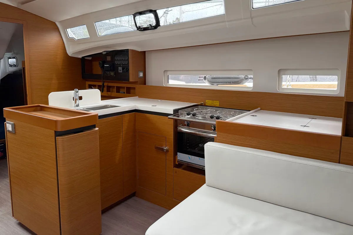 Galley of Maral, a Jeanneau Sun Odyssey 410 sailboat at Punat, Croatia