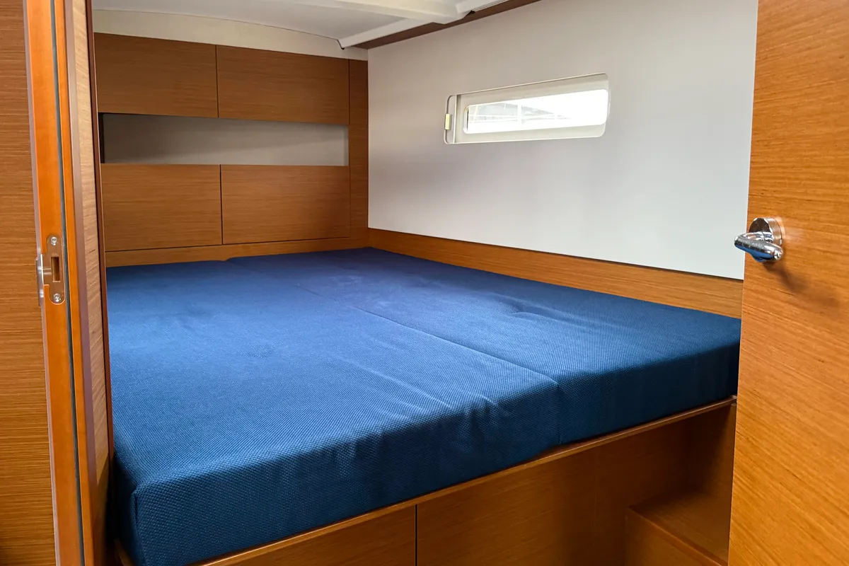 Cabin on Maral, a Jeanneau Sun Odyssey 410 sailboat at Punat, Croatia