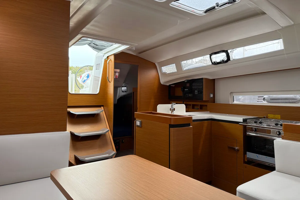 Salon of Maral, a Jeanneau Sun Odyssey 410 sailboat at Punat, Croatia