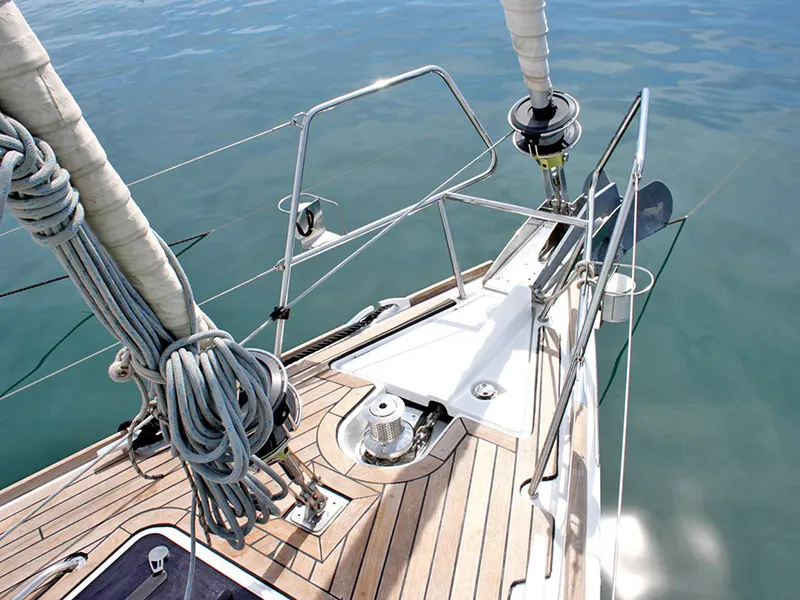 Deck of Zeus, a Jeanneau 53 sailboat at Lavreotiki Municipal Unit, Greece
