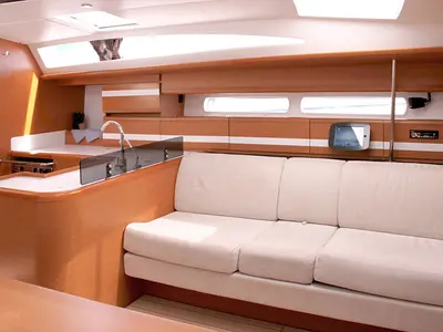 Salon of Zeus, a Jeanneau 53 sailboat at Lavreotiki Municipal Unit, Greece