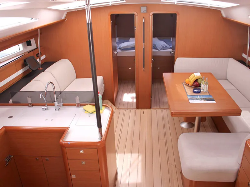 Galley of Zeus, a Jeanneau 53 sailboat at Lavreotiki Municipal Unit, Greece