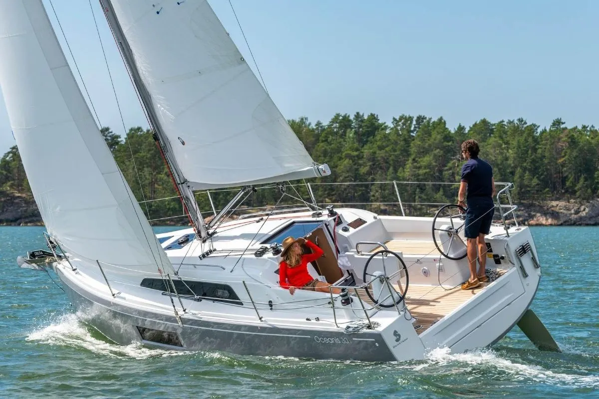 Exterior view of Carina, a Beneteau Oceanis 30.1 sailboat at Olbia, Italy