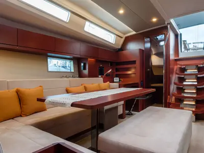 Salon of Hanse 508, a sailboat at Cannigione, Italy