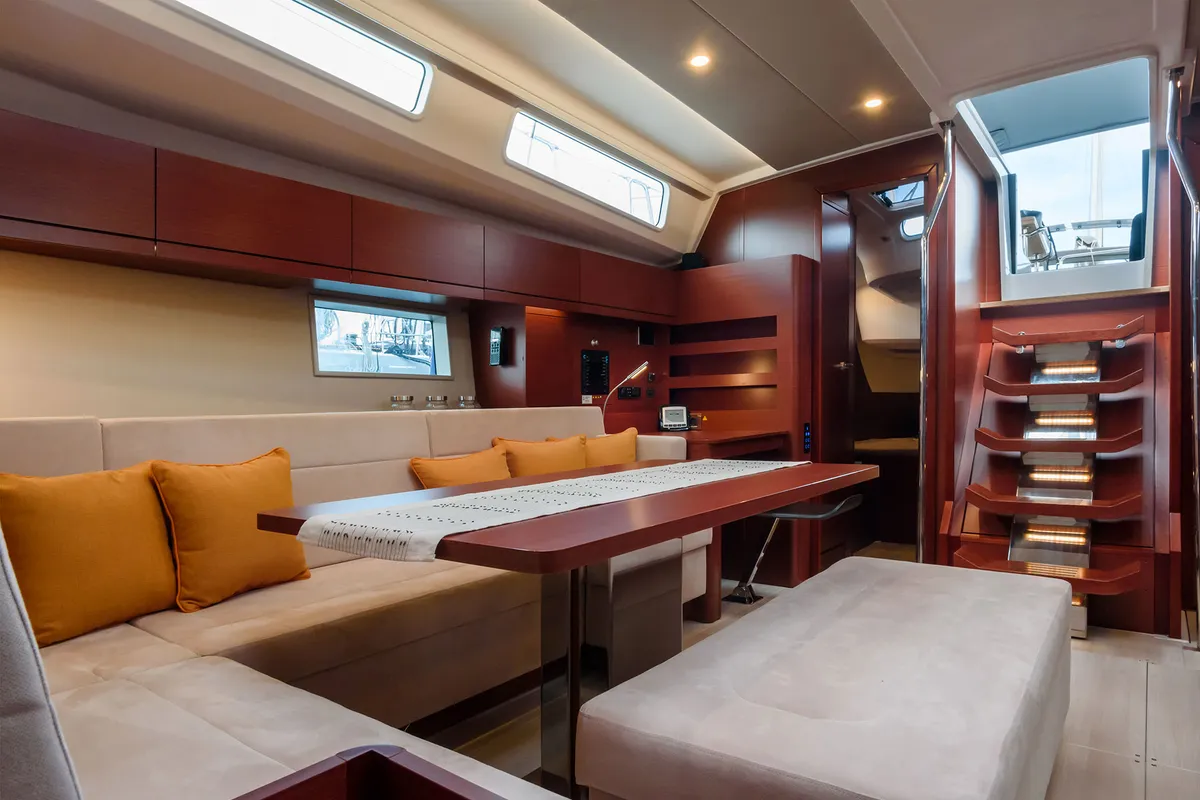 Salon of Hanse 508, a sailboat at Cannigione, Italy